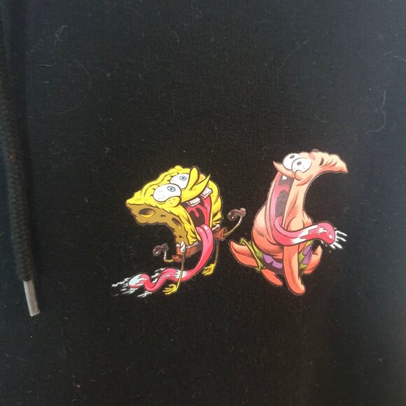 H&M Spongebob Hoodie 2XL Black Patrick Krabby Patty Squarepants Graphic Urban - Picture 3 of 6